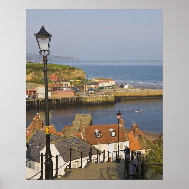 Steps leading down to the harbour, Whitby, North Poster (Front)