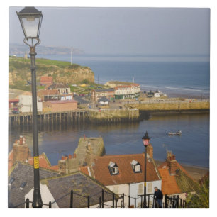 Steps leading down to the harbour, Whitby, North Tile