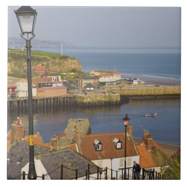 Steps leading down to the harbour, Whitby, North Tile (Front)