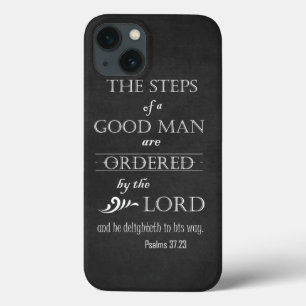 Steps of a Good Man Bible Verse Typography iPhone 13 Case