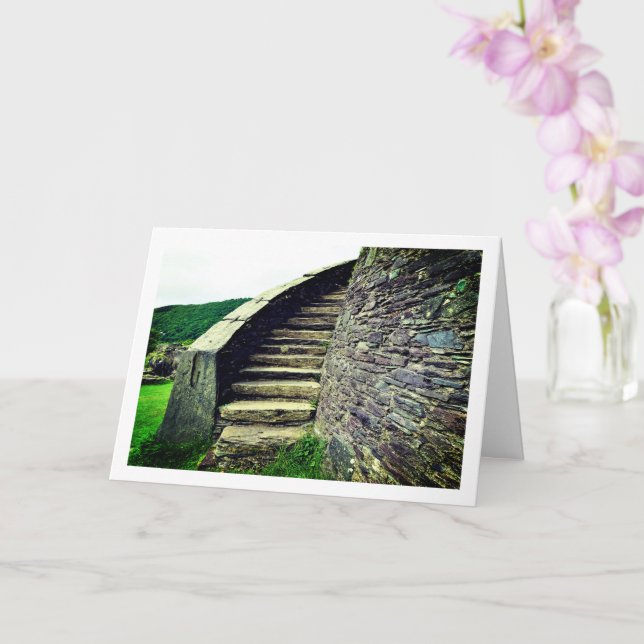 Steps of Dolbadarn Castle, North Wales Card (Orchid)