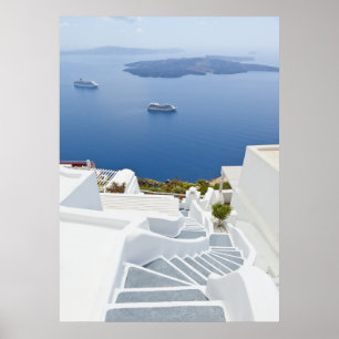 Steps of Santorini Poster