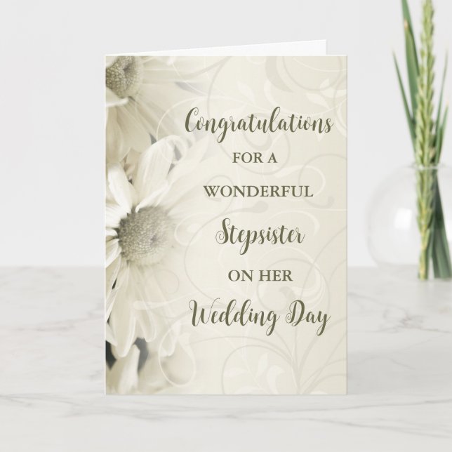 Stepsister Wedding Day Congratulations Card (Front)