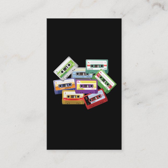 Stereo Cassette Tape Mixtape Radio 80s 90s Music Business Card (Front)