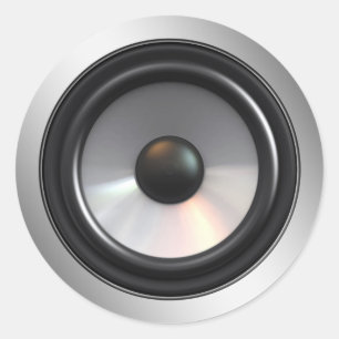 STEREO SPEAKER CLASSIC ROUND STICKER