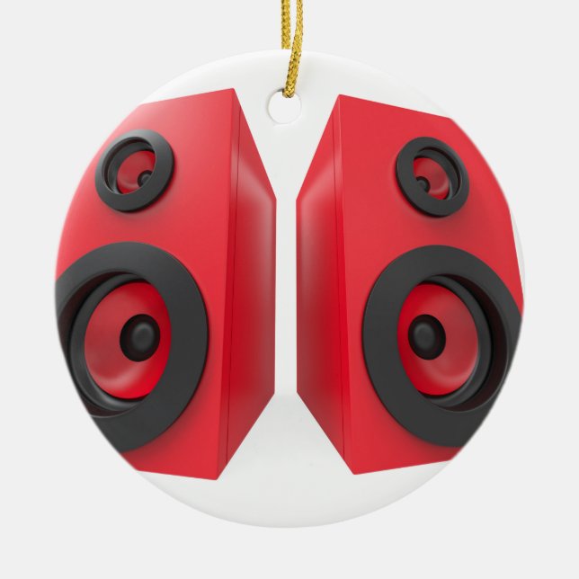 Stereo speakers ceramic tree decoration (Front)