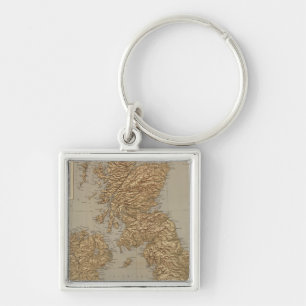 Stereographical map, British Isles Key Ring