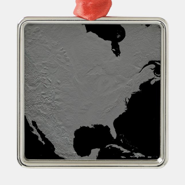 Stereoscopic view of North America 2 Metal Tree Decoration (Front)