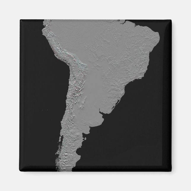 Stereoscopic view of South America Magnet (Front)