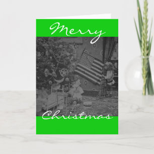 Stereoview - Patriotic  Christmas circa 1901 Holiday Card