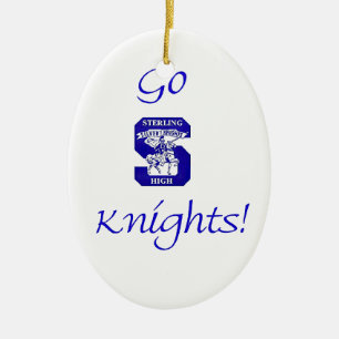 Sterling High Go Knights Logo II Oval Ornament