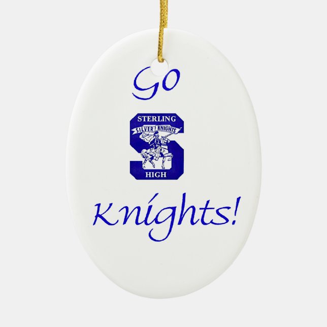 Sterling High Go Knights Logo II Oval Ornament (Front)