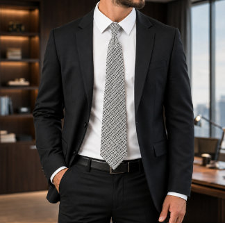 Sterling Mosaic | Luxury Black & White Geometric  Tie