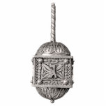 Sterling Silver Dreidel Ornament Photo Sculpture Decoration<br><div class="desc">Acrylic photo sculpture ornament with an image of a sterling silver dreidel,  a four-sided spinning top played with during the Jewish holiday of Hanukkah. See matching acrylic photo sculpture pin,  keychain,  magnet and sculpture. See the entire Hanukkah Ornament collection under the HOME category in the HOLIDAYS section.</div>