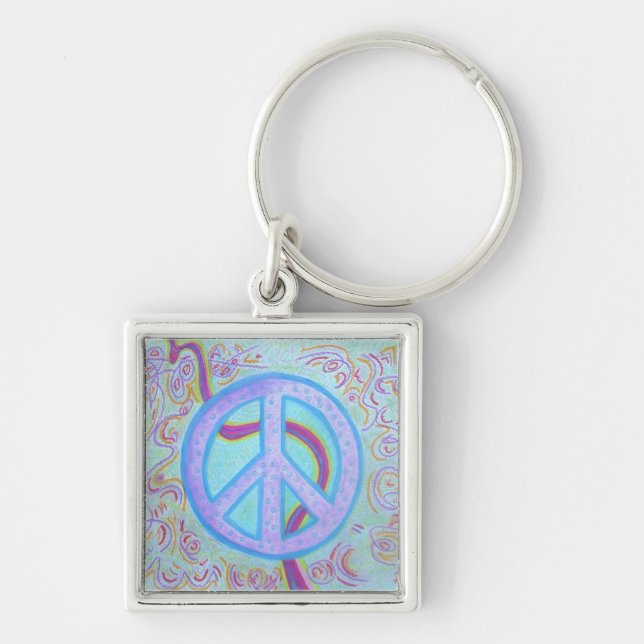 Sterling silver keychain -Peace (Front)