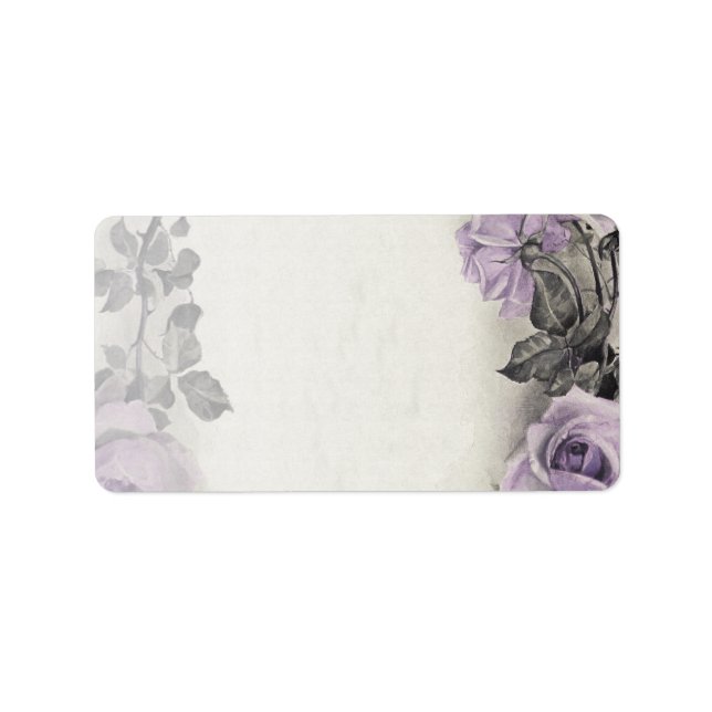 Sterling Silver Rose Blank Wedding Address Labels (Front)