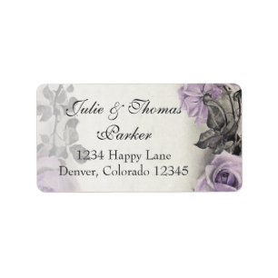 Sterling Silver Rose Wedding Address Labels