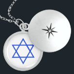 sterling star of david, brite blue  on white locket necklace<br><div class="desc">sterling star of david,  brite blue  on white</div>