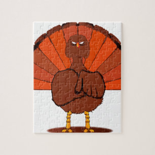Stern Christmas Turkey Jigsaw Puzzle