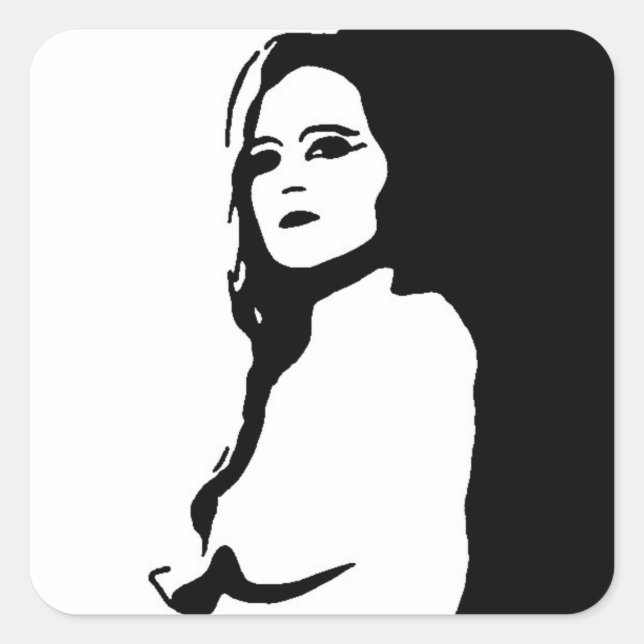 Stern Face Square Sticker (Front)