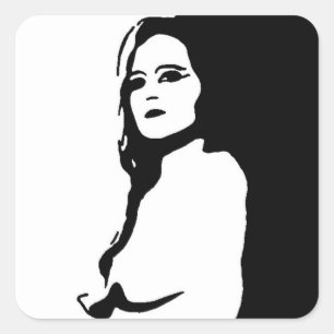 Stern Face Square Sticker