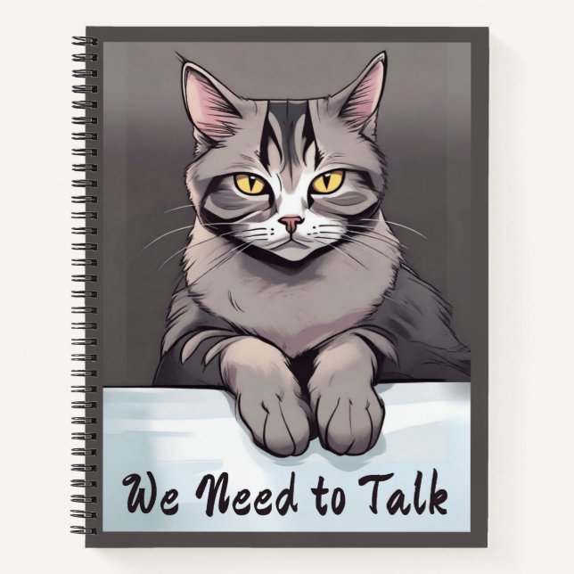 Stern Tabby Cat Demands a Serious Talk Journal  (Front)