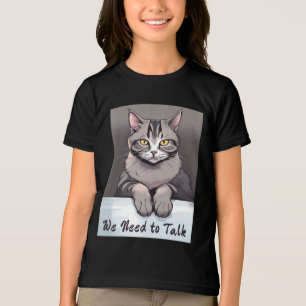 Stern Tabby Cat Demands a Serious Talk Tri-Blend Shirt