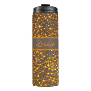 Sternenhimmel Orange braun gelb Muster Thermal Tumbler