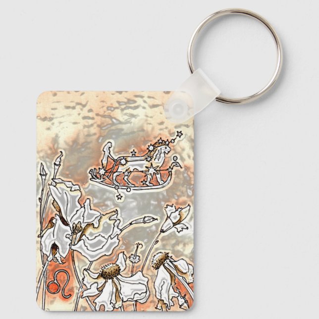 Sternzeichen Löwe Schlüsselanhänger Key Ring (Back)