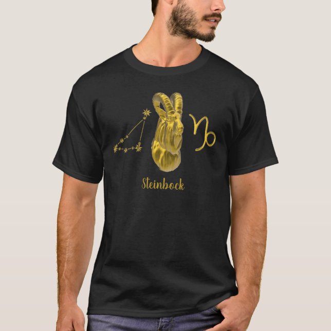Sternzeichen Steinbock, gold -  T-Shirt (Front)