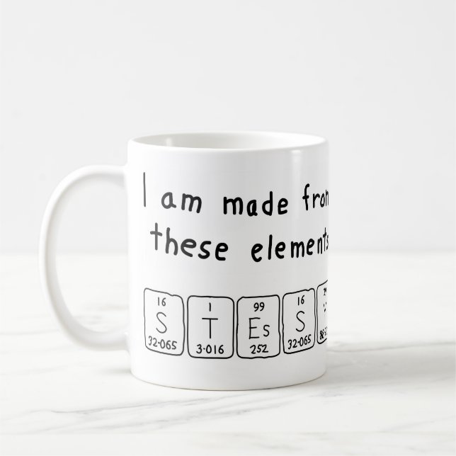 Stessy periodic table name mug (Left)