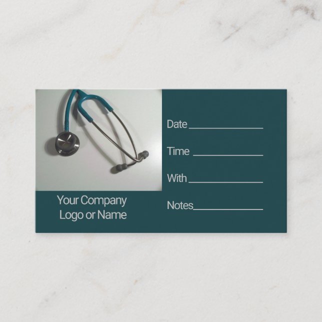Stethascope Medical Nursing Theme Appointment Card (Front)