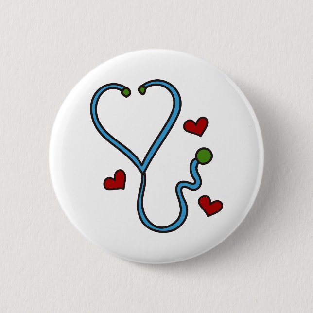 Stethoscope 6 Cm Round Badge (Front)