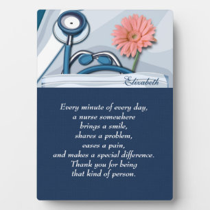 Stethoscope and Daisy Nurse Appreciation Gift  Plaque
