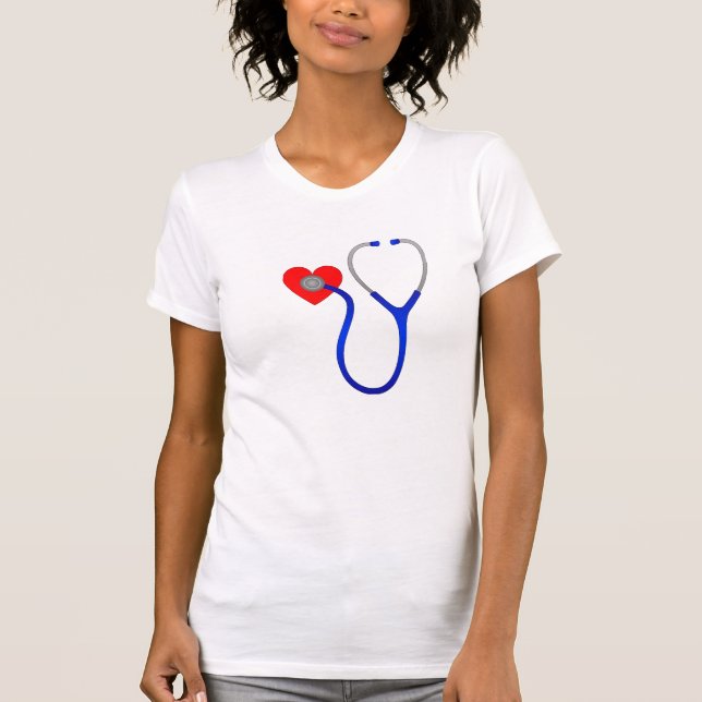 Stethoscope and Heart T Shirt (Front)
