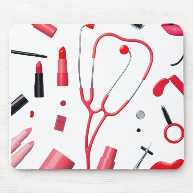 Stethoscope and makeup mouse mat (Front)