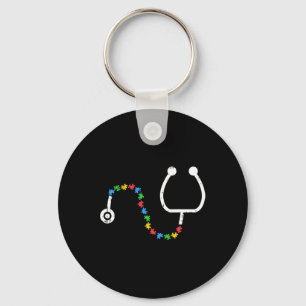 Stethoscope Autism Awareness Medical Rn Nurse Doct Key Ring