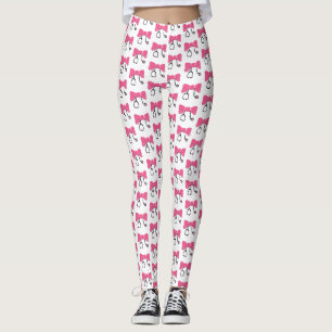 Stethoscope Bow Pink & White Medical Leggings