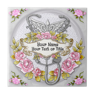 Stethoscope caduceus nurse tile