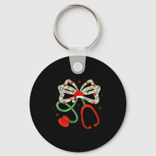 Stethoscope Christmas Nurse Health Worker Santa Xm Key Ring