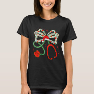 Stethoscope Christmas Nurse Health Worker Santa Xm T-Shirt