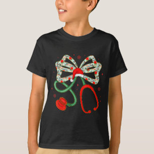 Stethoscope Christmas Nurse Health Worker Santa Xm T-Shirt