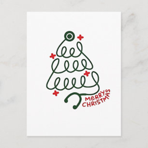 Stethoscope Christmas Tree Lights Nursing Scrubs Holiday Postcard