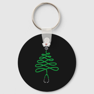 Stethoscope Christmas Tree Nurse Christmas Scrub T Key Ring