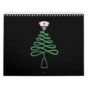 Stethoscope Christmas Tree Nurse Scrub Xmas  Calendar