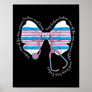 Stethoscope Coquette Bow Baby Blanket Mother Baby Poster