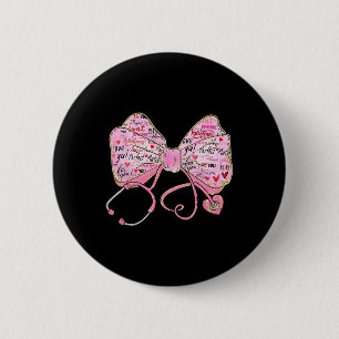 Stethoscope Coquette Bow Registered Nurse Lovers V 6 Cm Round Badge