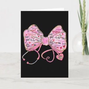 Stethoscope Coquette Bow Registered Nurse Lovers V Card