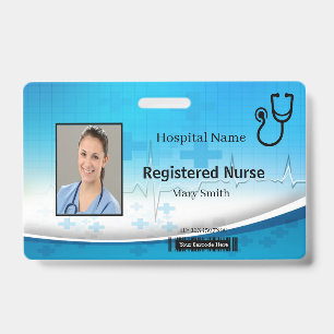 Stethoscope Cross Medical Photo ID Badge