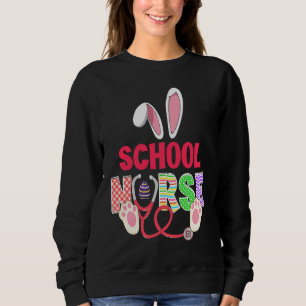 Stethoscope Cute Bunny School Nurse Easter Teacher Sweatshirt